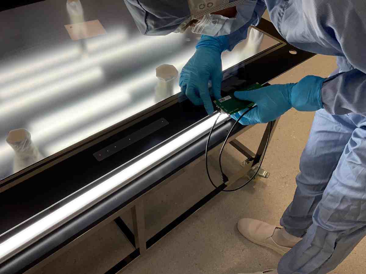 Detail of careful display assembly handling